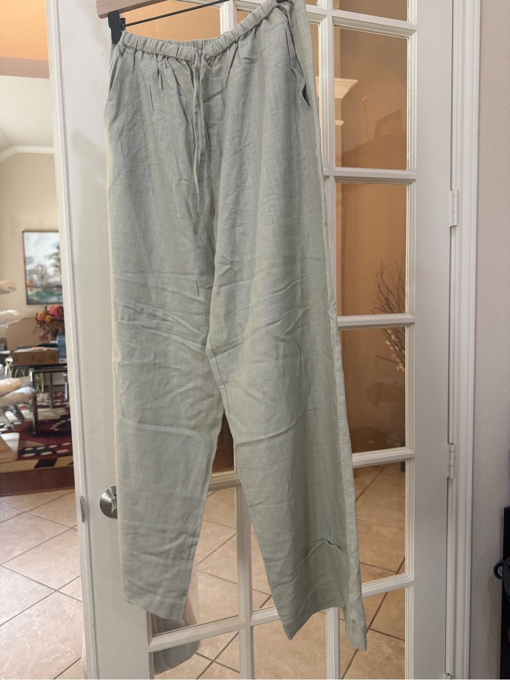 NWT OAK + FORT Linen-Blend wide leg pants size XS